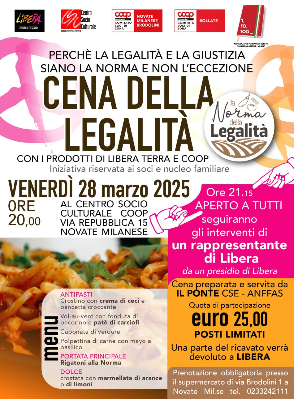 cena della legalità - centro socio culturale Coop