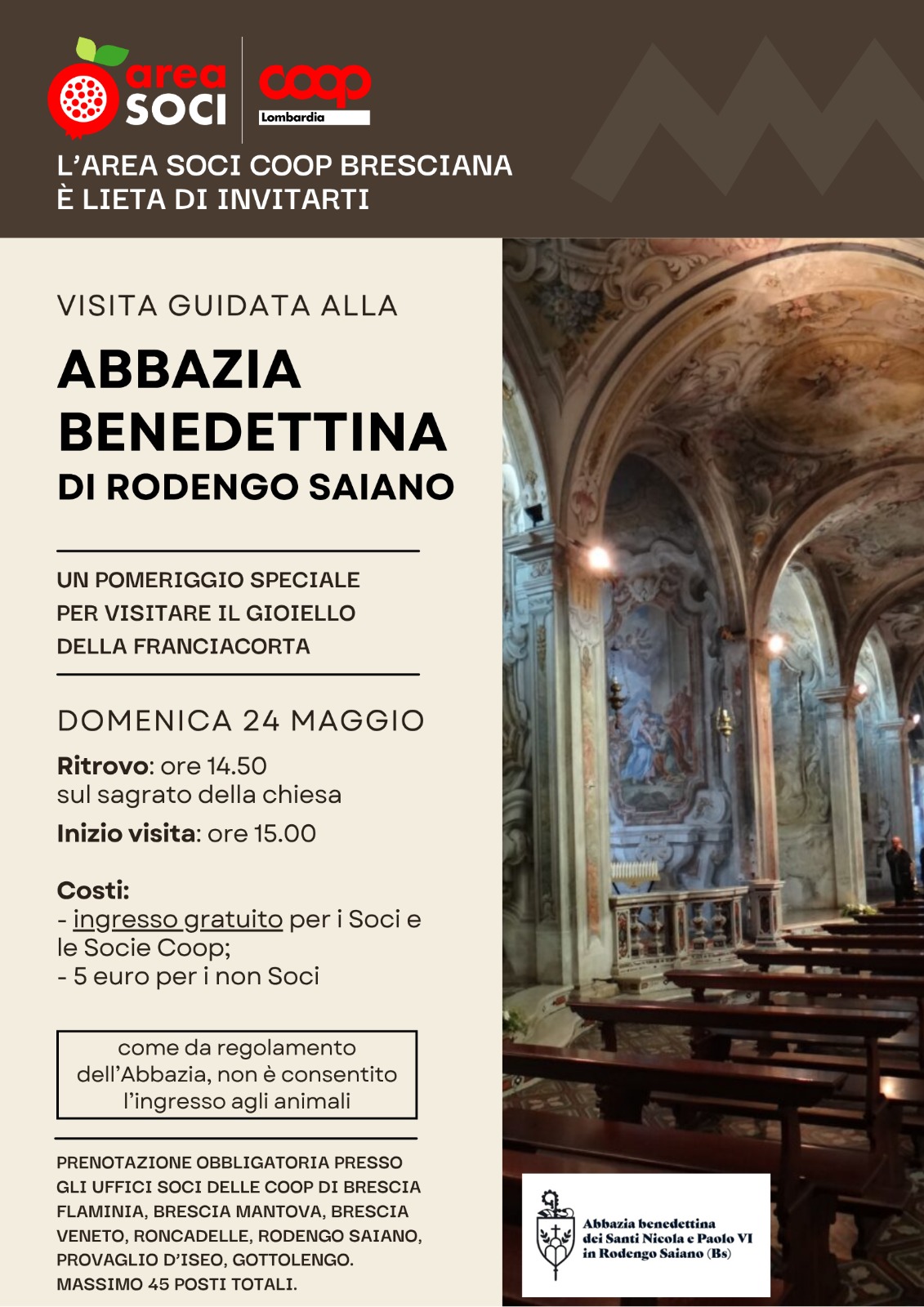 VISITA GUIDATA ALLA ABBAZIA BENEDETTINA DI RODENGO SAIANO