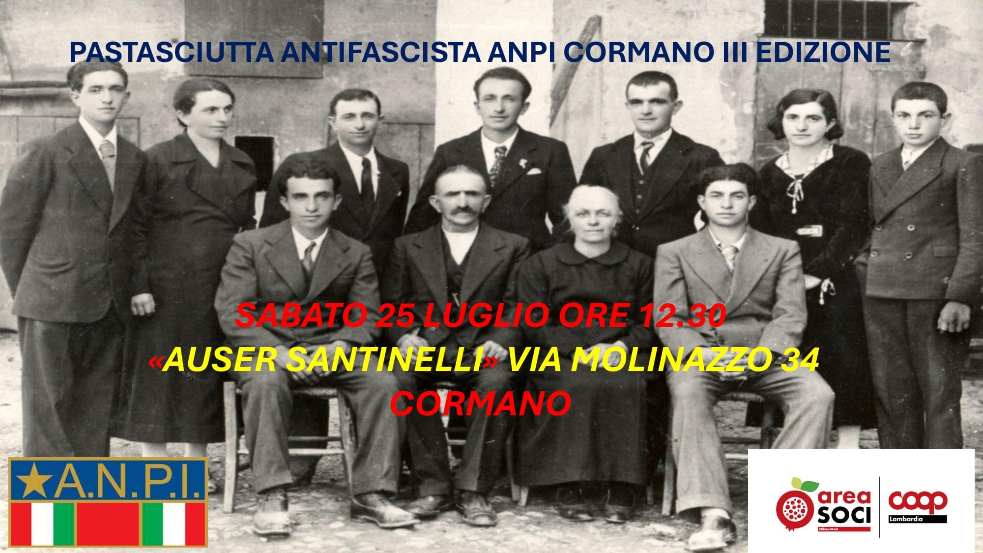 Pastasciutta Antifascista ANPI Cormano – III Edizione