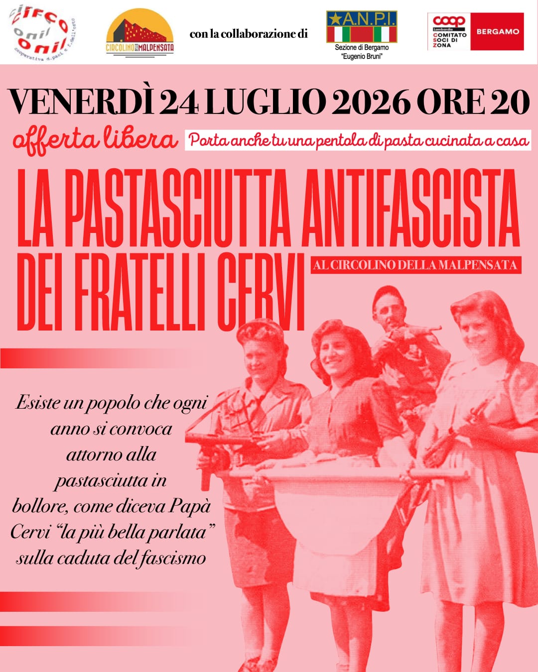 La Pastasciutta Antifascista dei Fratelli Cervi al Circolino della Malpensata