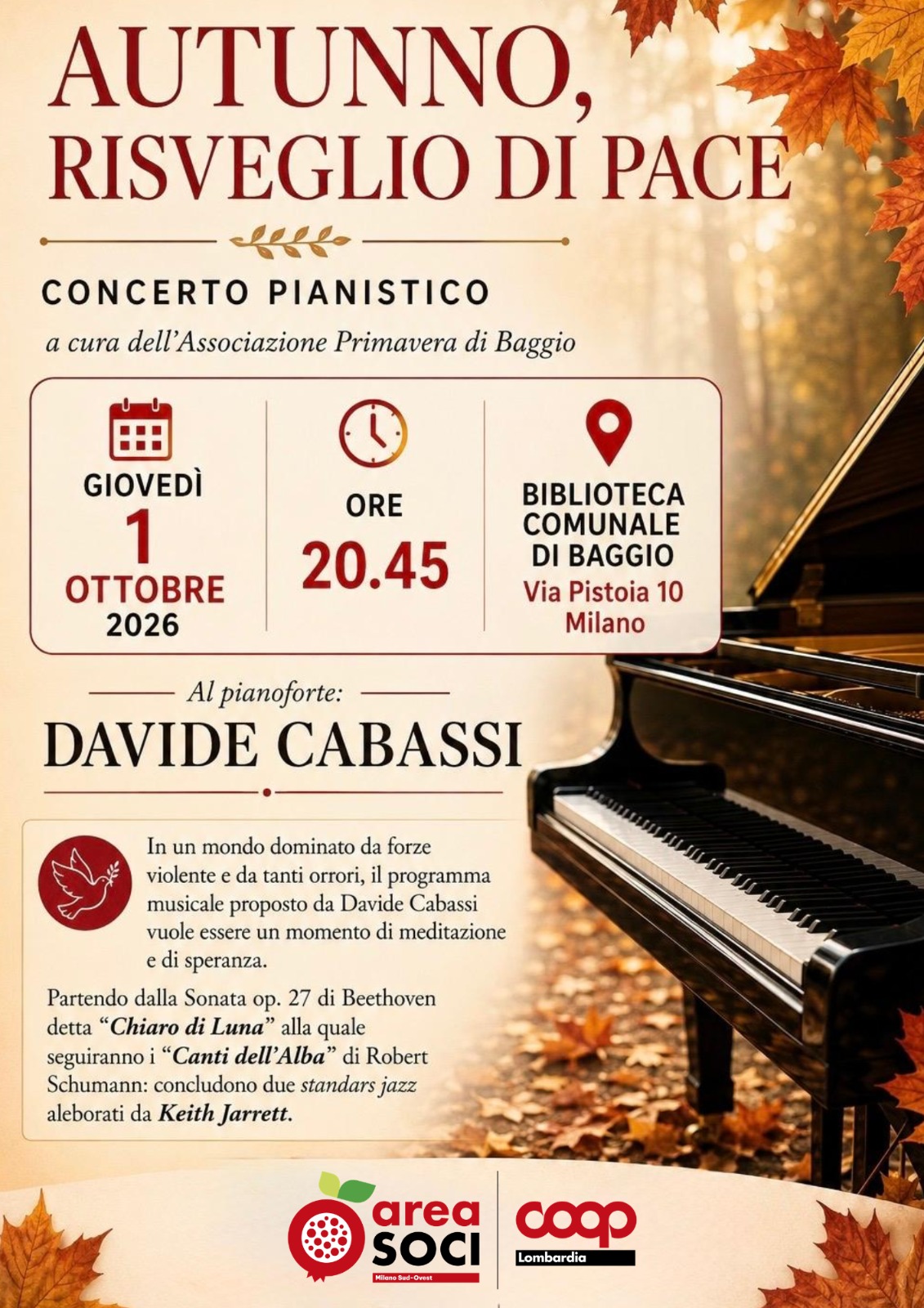 Autunno, Risveglio di Pace – Concerto Pianistico con Davide Cabassi