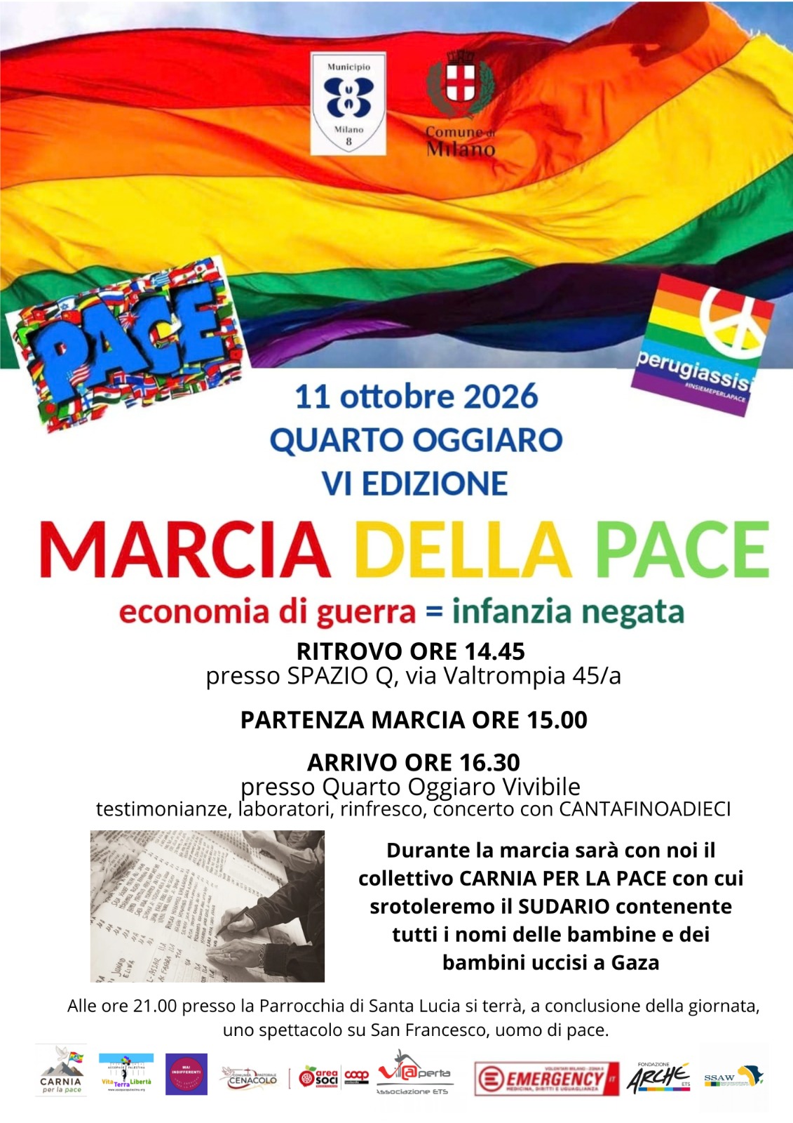 Marcia della Pace – Economia di guerra = infanzia negata